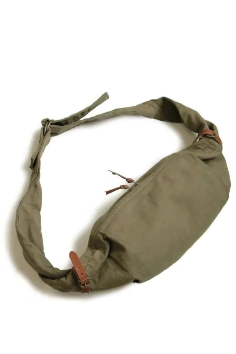 Bag Army Green Sun Tide Canvas Single Diagonal Span Leather