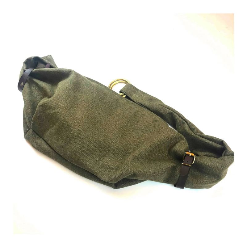 Bag Army Green Sun Tide Canvas Single Diagonal Span Leather - Militærgrønn