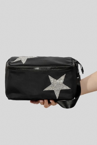 Casual Diamonds Stars Pattern Crossbody-vesker For Kvinner Designer Lerretsskuldervesker Luksus