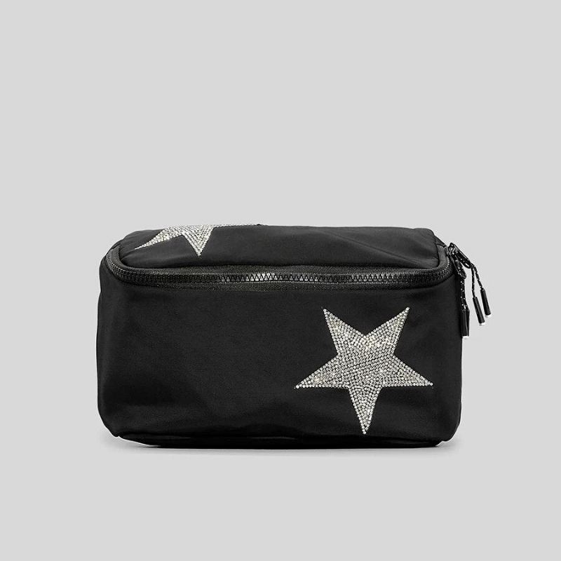 Casual Diamonds Stars Pattern Crossbody-vesker For Kvinner Designer Lerretsskuldervesker Luksus - Stor Svart