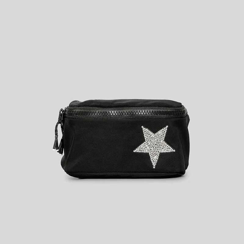 Casual Diamonds Stars Pattern Crossbody-vesker For Kvinner Designer Lerretsskuldervesker Luksus - Stor Svart