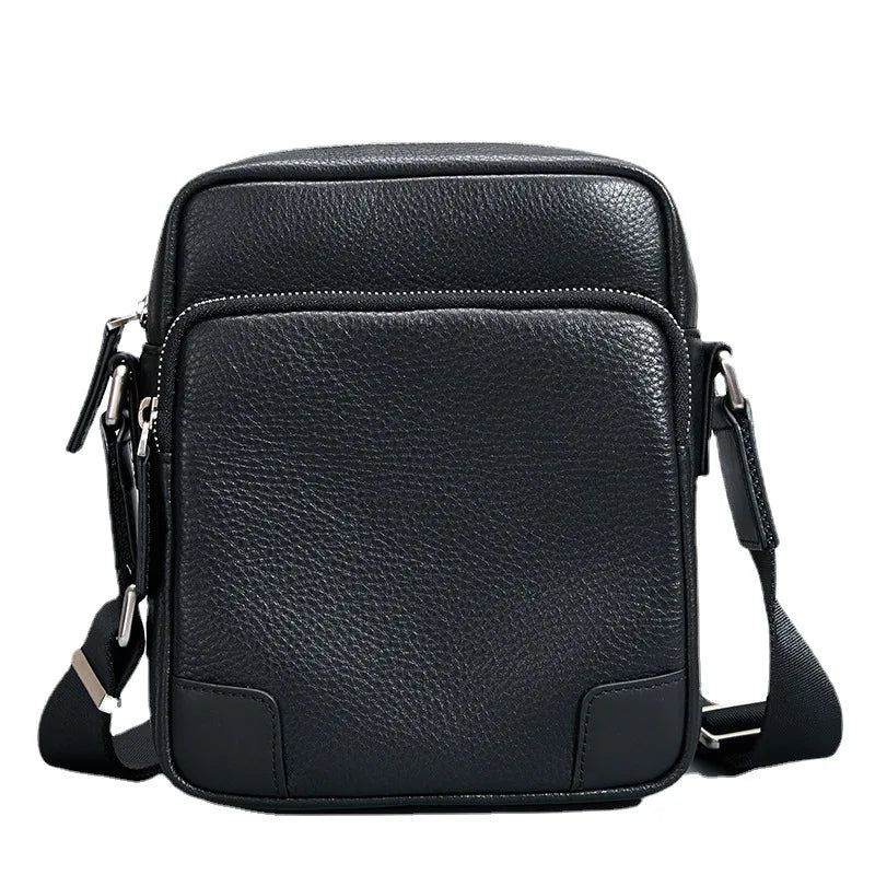 Crossbody-veske I Ekte Skinn For Menn - Svart