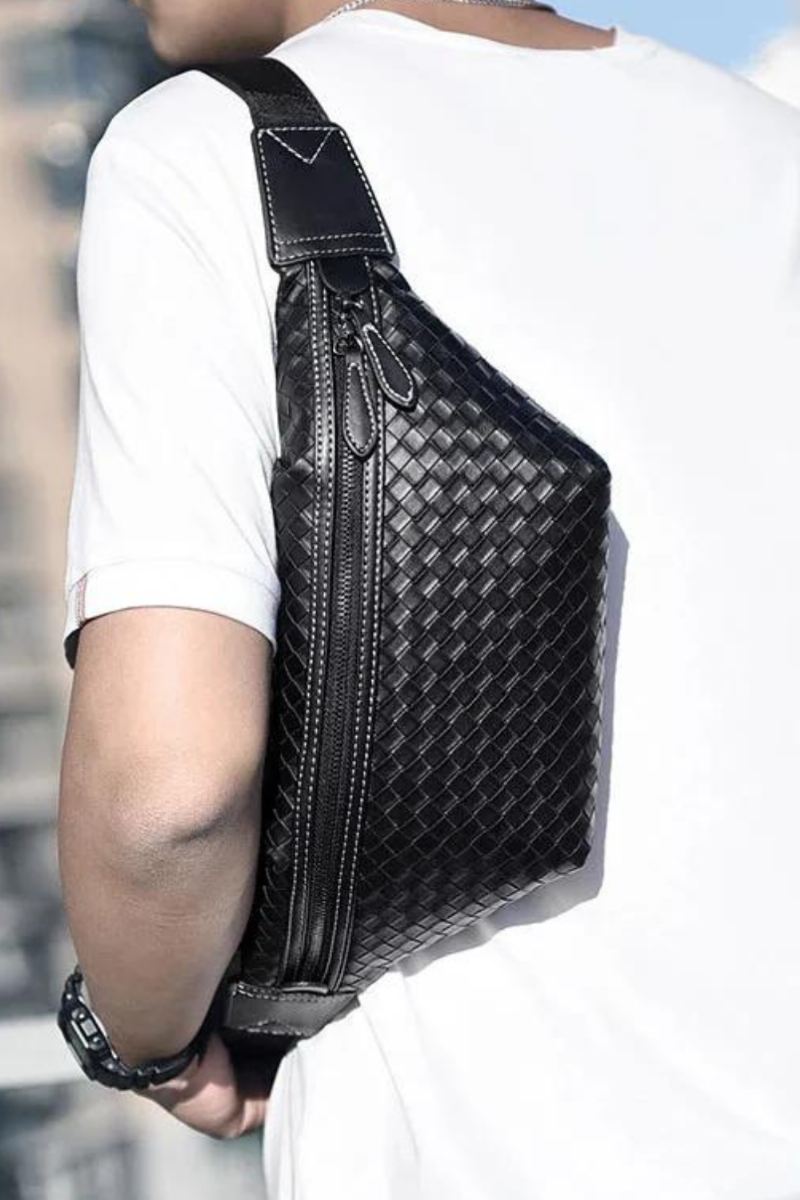 Designer Midjevesker For Menn Weave Chest Pack Casual Fanny Money Phone Bag Luksus Skulderbelteveske