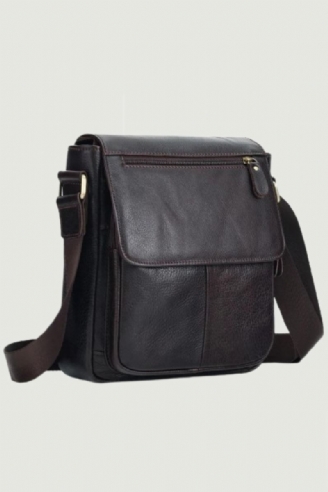 Ekte Lær Menn Vintage Håndvesker Klaff Herre Skuldervesker Casual Messenger Bags Crossbody Bag