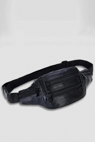 Ekte Skinn Herreskinn Fanny Pack Midjevesker Midjeveske Bananveske Beltepakke Ben Kvinne Brystpakke Crossbody-veske