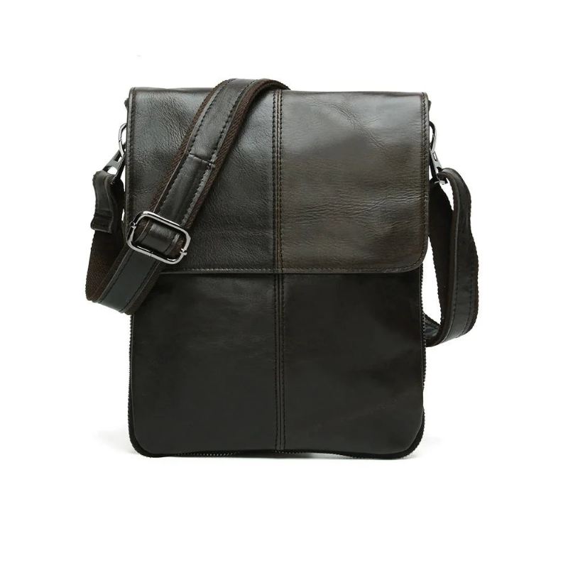 Ekte Skinn Herrevesker Mannlig Klaffveske Casual Skulder Crossbody-veske Håndvesker - Gul