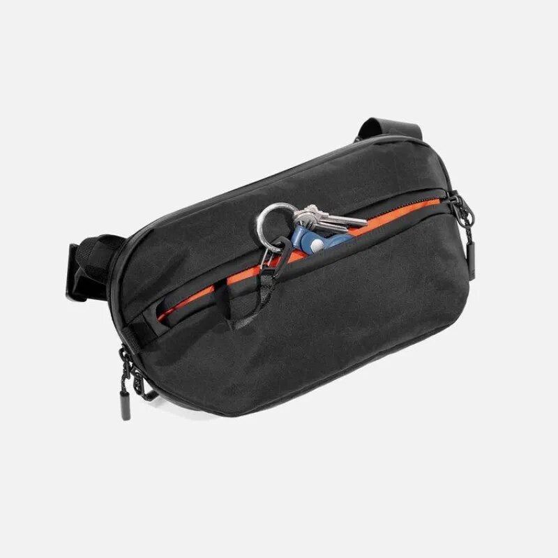 Funksjonell Vanntett Casual Chest Bag Enkel Skulder Crossbody Bag - Svart