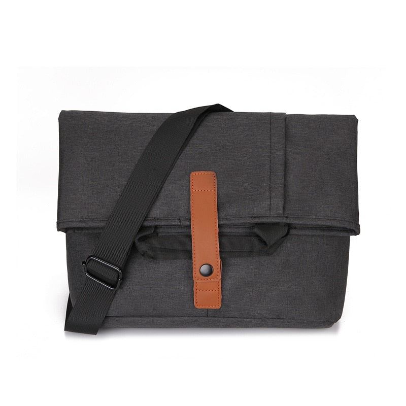 Herre Skuldervesker Canvas Messenger Bags Vintage Vanntette Vesker - Svart