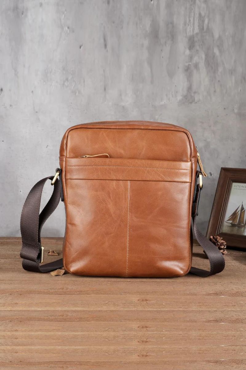 Herreveske Casual Personality Skinn Retro Messenger Bag