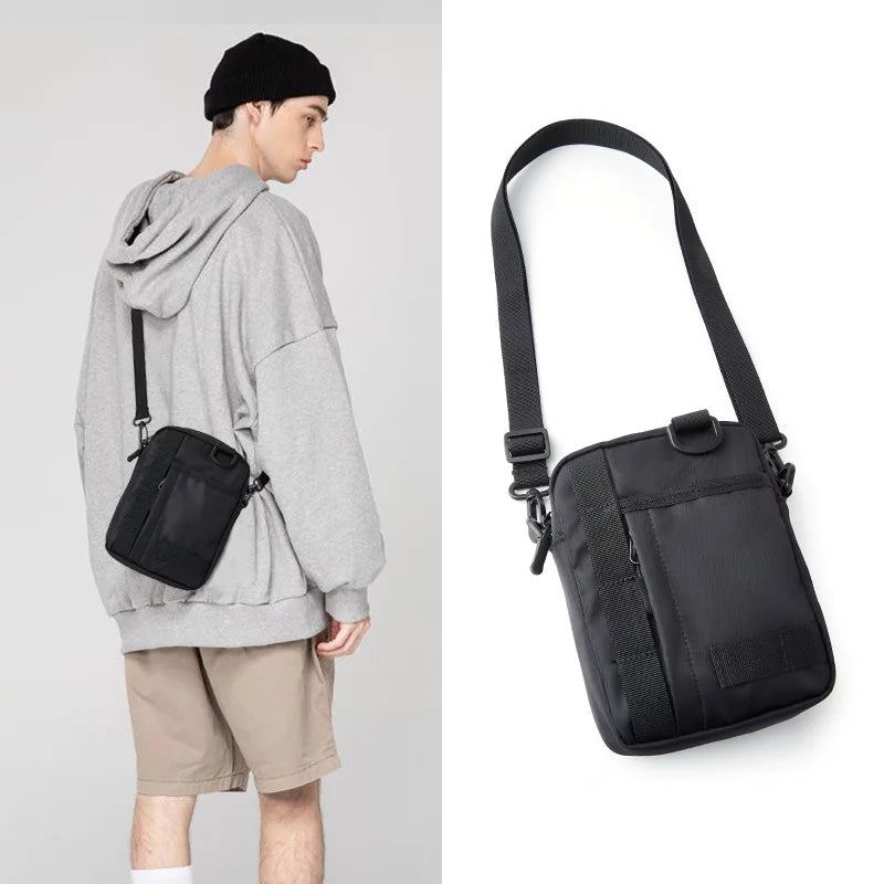 Menn Bag One Shoulder Mini Håndveske Oxford Klut Liten Lett Messenger Bag - Blå