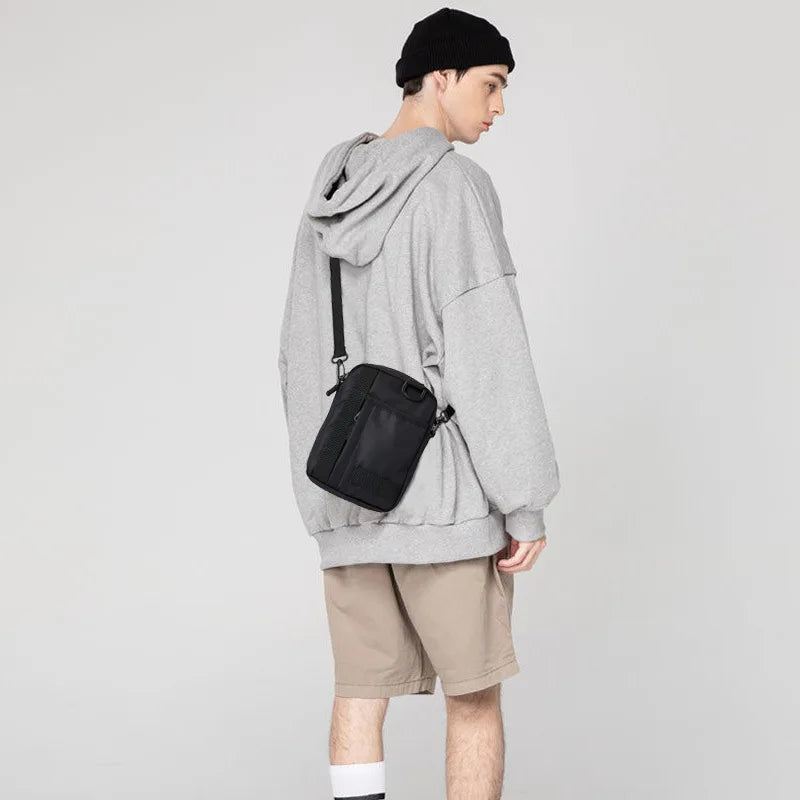 Menn Bag One Shoulder Mini Håndveske Oxford Klut Liten Lett Messenger Bag - Blå