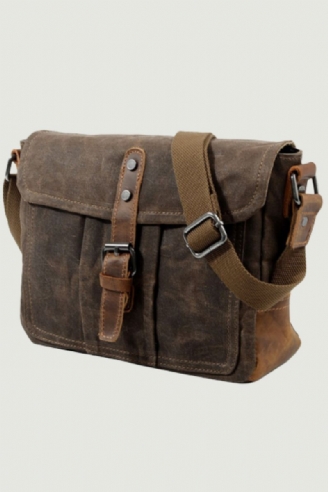 Menn Crossbody-vesker Mannlig Høykvalitets Vintage Skulderveske Casual Solid Messenger Bag Vanntette Vesker