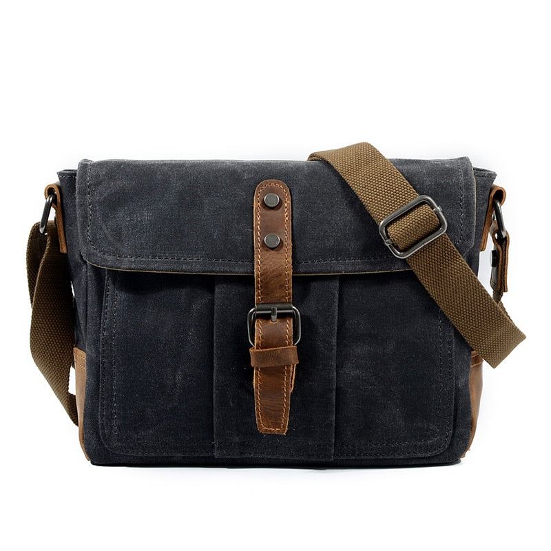 Menn Crossbody-vesker Mannlig Høykvalitets Vintage Skulderveske Casual Solid Messenger Bag Vanntette Vesker - Grågrønn