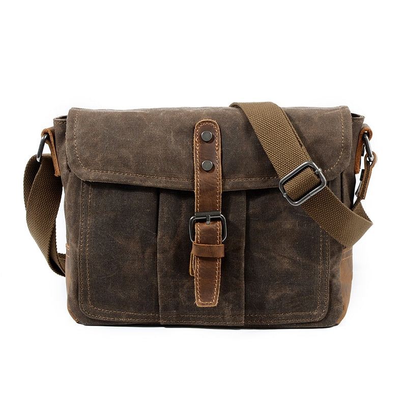 Menn Crossbody-vesker Mannlig Høykvalitets Vintage Skulderveske Casual Solid Messenger Bag Vanntette Vesker - Grågrønn