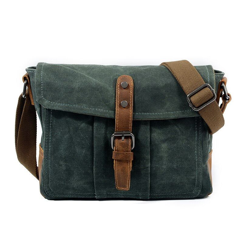 Menn Crossbody-vesker Mannlig Høykvalitets Vintage Skulderveske Casual Solid Messenger Bag Vanntette Vesker - Grågrønn