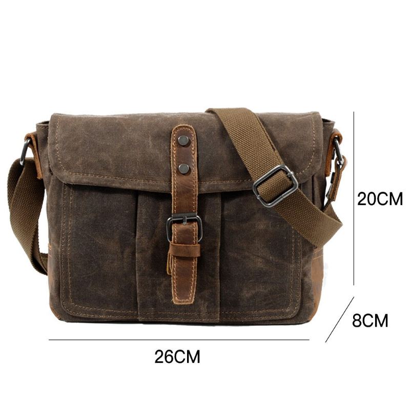 Menn Crossbody-vesker Mannlig Høykvalitets Vintage Skulderveske Casual Solid Messenger Bag Vanntette Vesker - Grågrønn