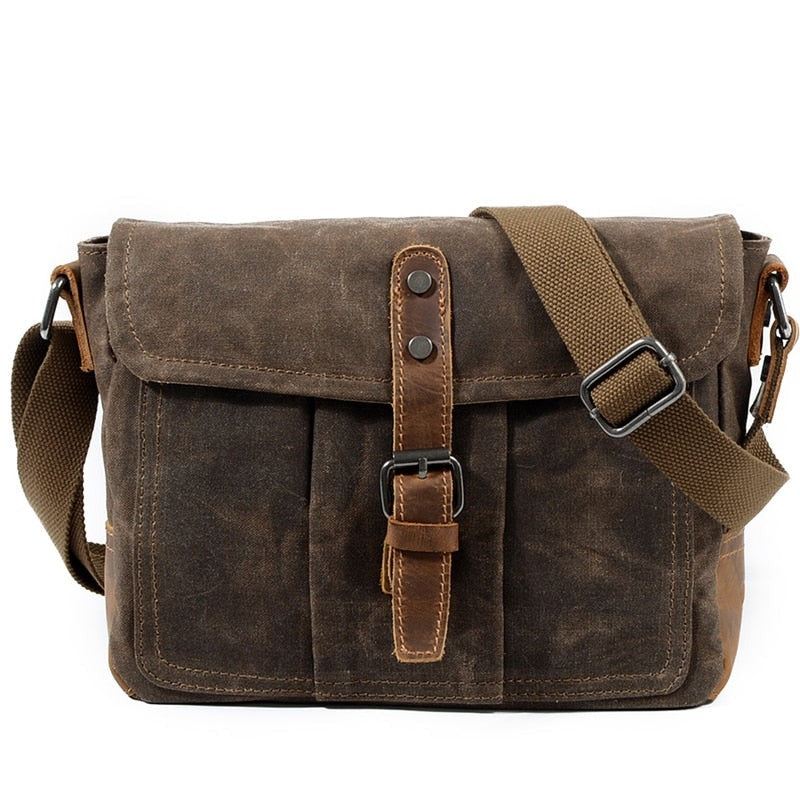 Menn Crossbody-vesker Mannlig Høykvalitets Vintage Skulderveske Casual Solid Messenger Bag Vanntette Vesker - Grågrønn