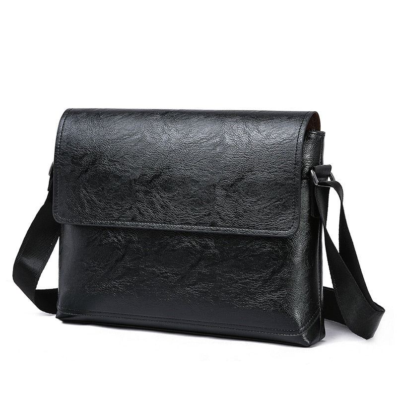 Menn Lær Håndveske Skuldervesker Mannlig Business Casual Crossbody Bag Multifunksjonell Solid Messenger Bag Veske - Lys Brun