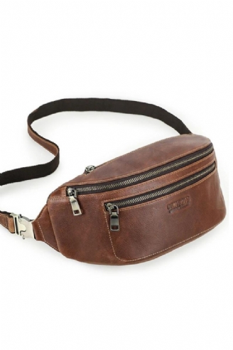 Menn Midjeveske Ekte Skinn Midjepakke Belteveske Reise Fanny Pack Uformell Crossbody Brystvesker Håndveske