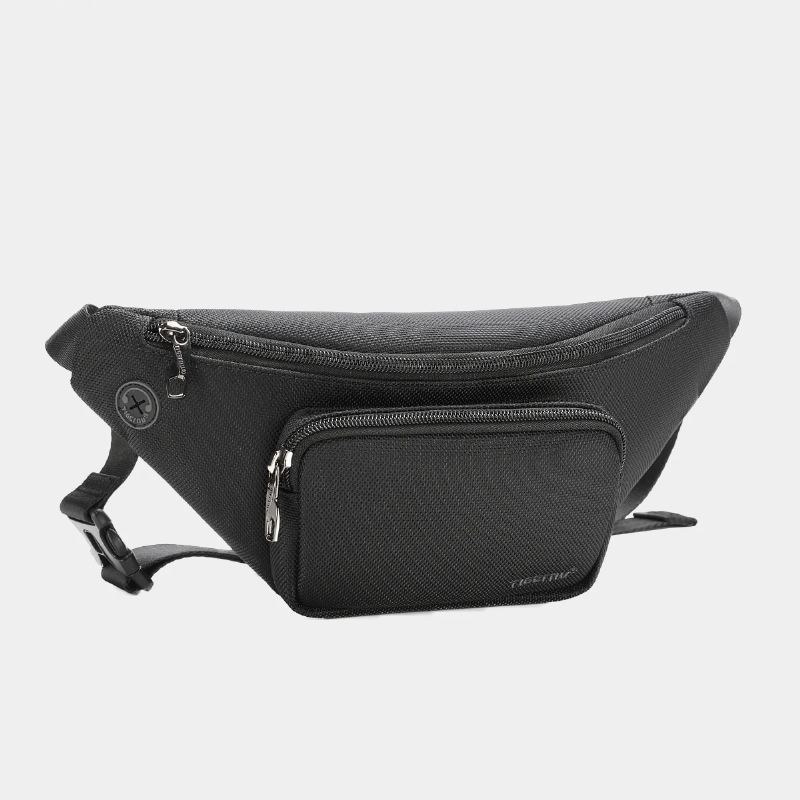 Menn Midjevesker Crossbody Bag Mote Mannlig Sling Bag Casual Brystvesker Håndveske - Svart