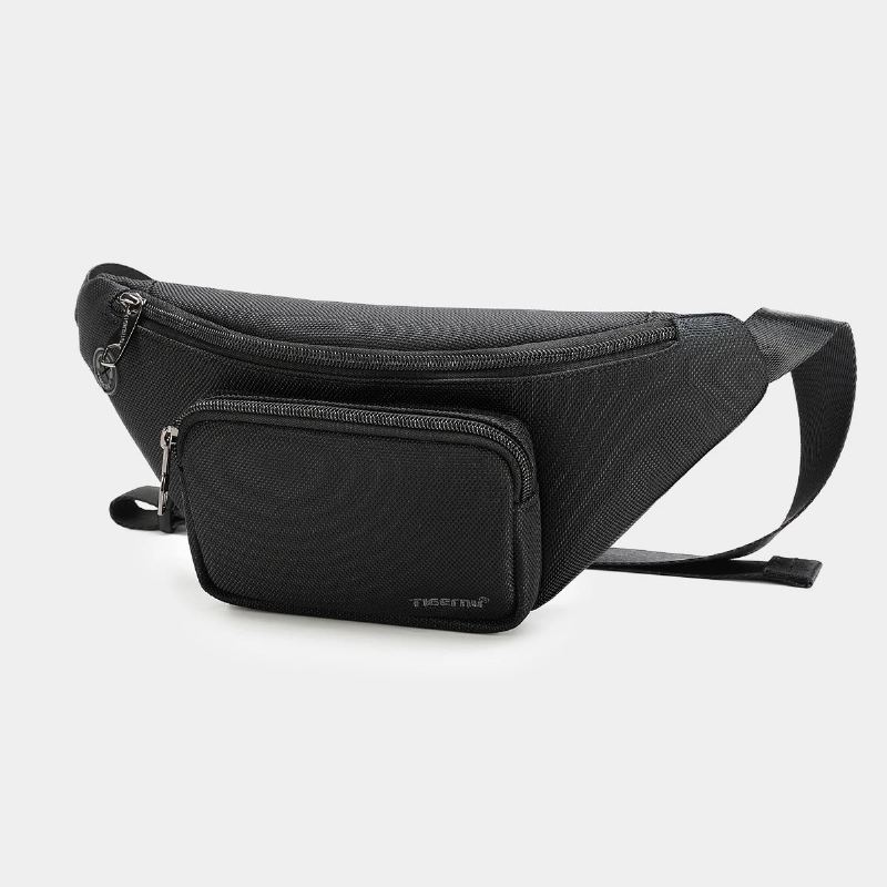 Menn Midjevesker Crossbody Bag Mote Mannlig Sling Bag Casual Brystvesker Håndveske - Svart