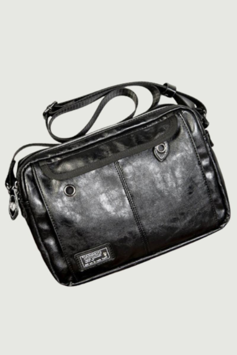 Menn Skinn Messenger Bag Herre Crossbody Reiseveske Fritid Skuldervesker Skulderveske Svart Veske - Svart