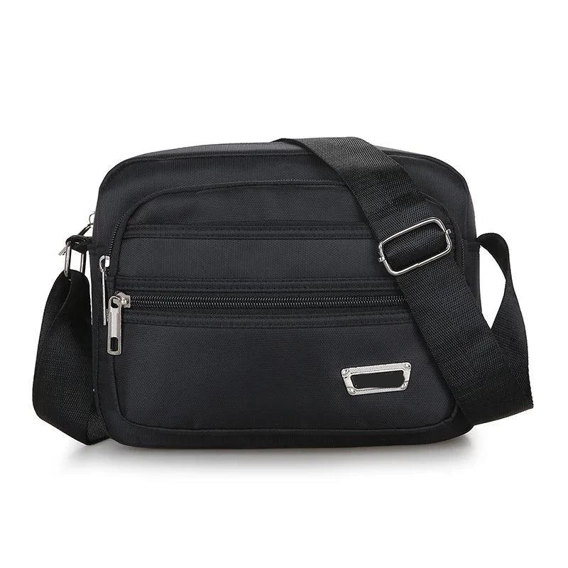 Messenger Bag For Menn Mini Business Skuldervesker Casual Cross Body Bags Herre Flerlags - Svart