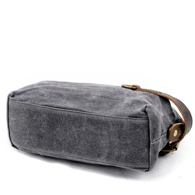 Reise Lerret Clutch Bag Herre Håndveske Vanntett Vaske Bag Håndledd Bag Liten Bag - Mørkegrå