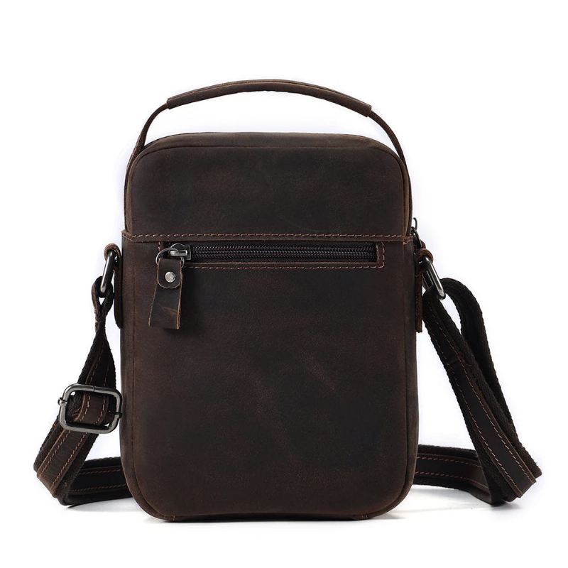 Skinn Small Skuldervesker Male Crossbody Bag - Kaffe