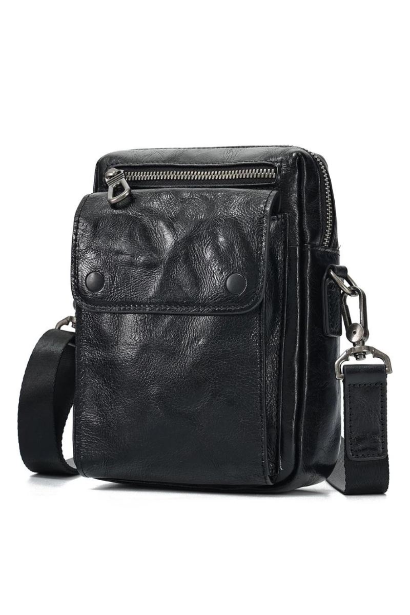 Skulderveske I Ekte Skinn For Menn Messenger Pack Håndveske Crossbody-veske Manneveske Slynge Satchelveske For Forretningsreiser