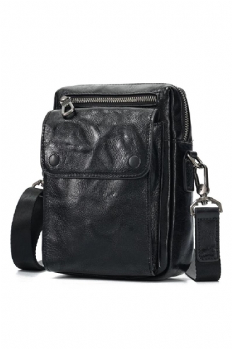 Skulderveske I Ekte Skinn For Menn Messenger Pack Håndveske Crossbody-veske Manneveske Slynge Satchelveske For Forretningsreiser