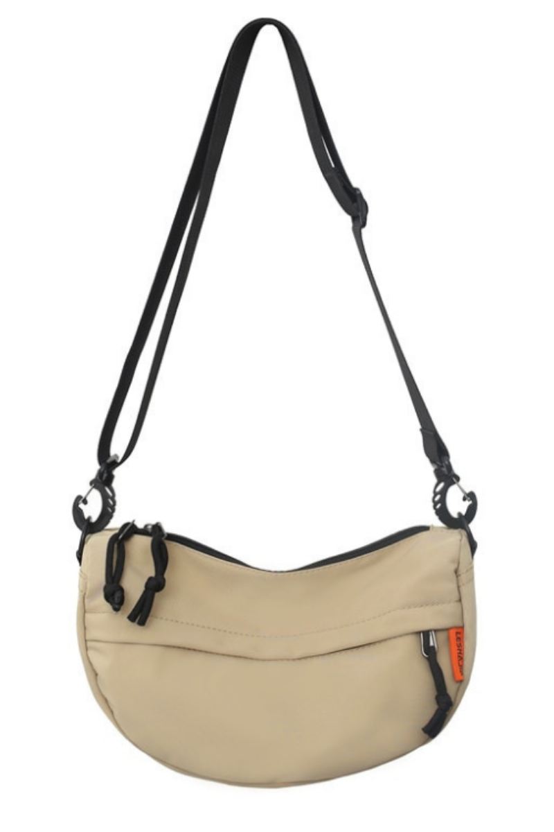 Solid Crossbody-veske For Menn Vanntett Nylonstoff Enkeltskuldervesker Multifunksjon Studentvesker Med Stor Kapasitet - Svart