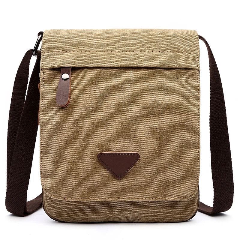 Solid Messenger Sterkt Stoff Vintage Style Crossbody-vesker - Grå