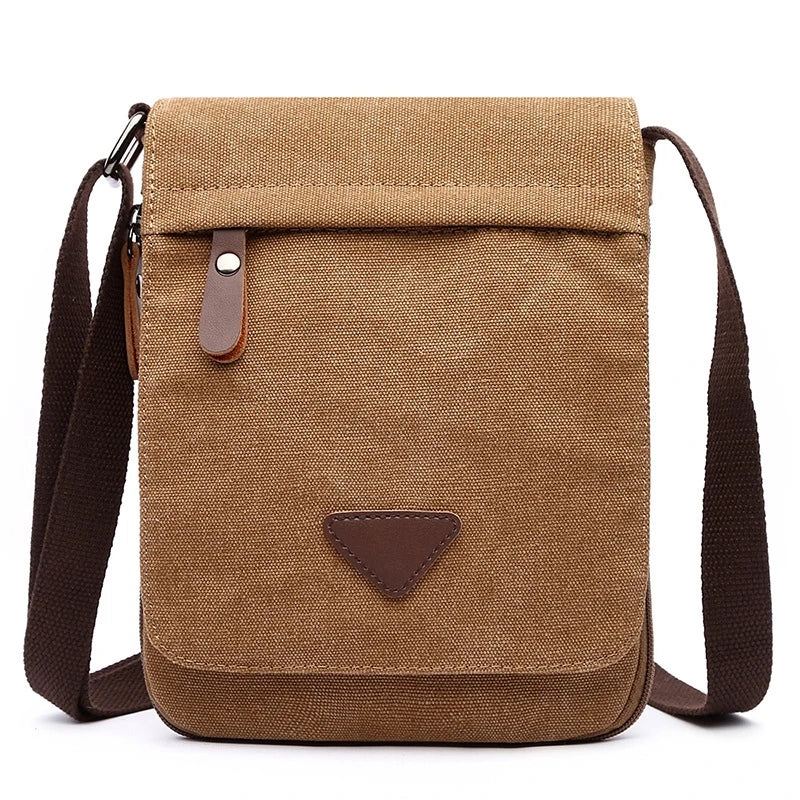 Solid Messenger Sterkt Stoff Vintage Style Crossbody-vesker - Grå