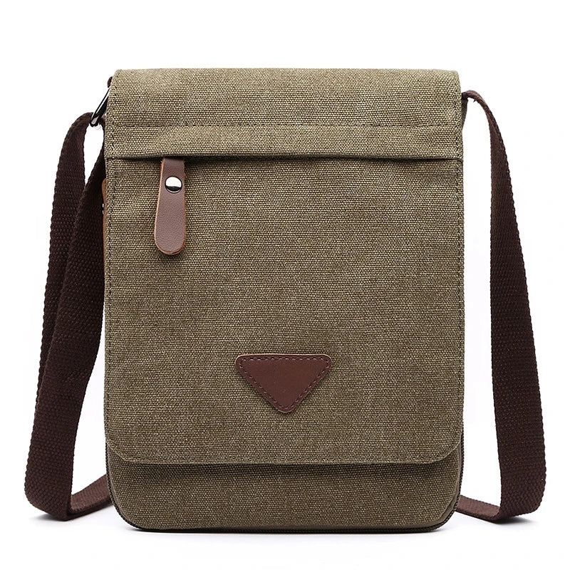 Solid Messenger Sterkt Stoff Vintage Style Crossbody-vesker - Grå