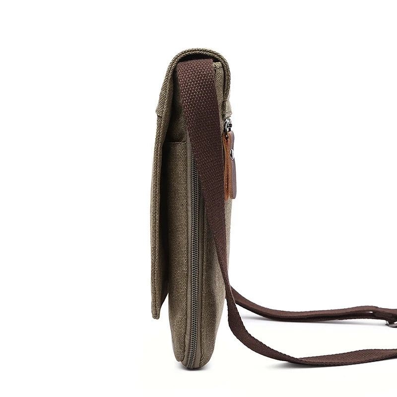 Solid Messenger Sterkt Stoff Vintage Style Crossbody-vesker - Grå