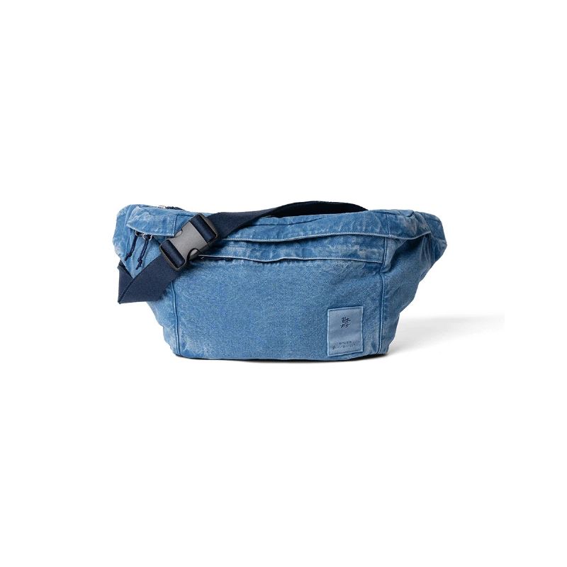 Summer Crossbody Pack Denim Vintage Essentials Sling Bag Liten Skulderryggsekk - Blå