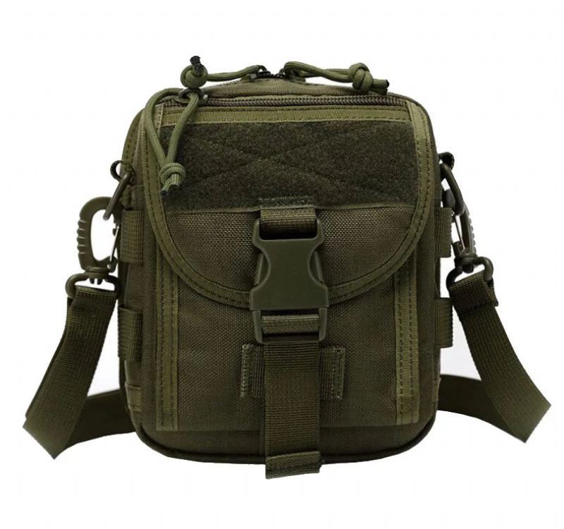 Tactical Bag Nylon Midjepakke Midjeveske Camping Messenger Bag - Khaki