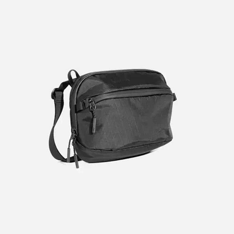 Unisex One Shoulder Crossbody Bag Midjeveske Brystveske - Svart