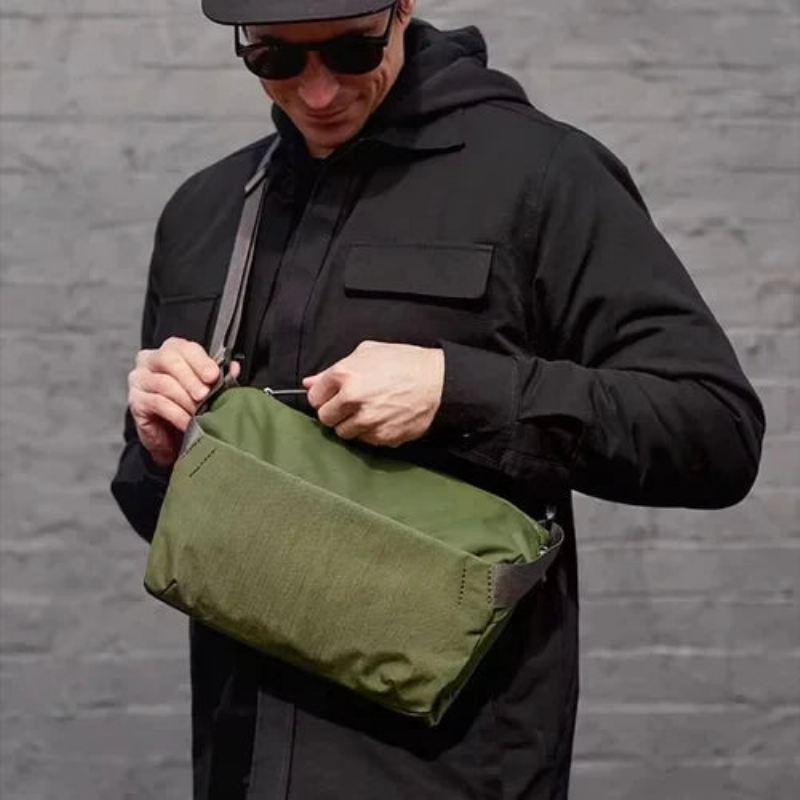 Venture Single Explorer Chest Bag Unisex Messenger Bag Med Stor Kapasitet - Grønn 9L