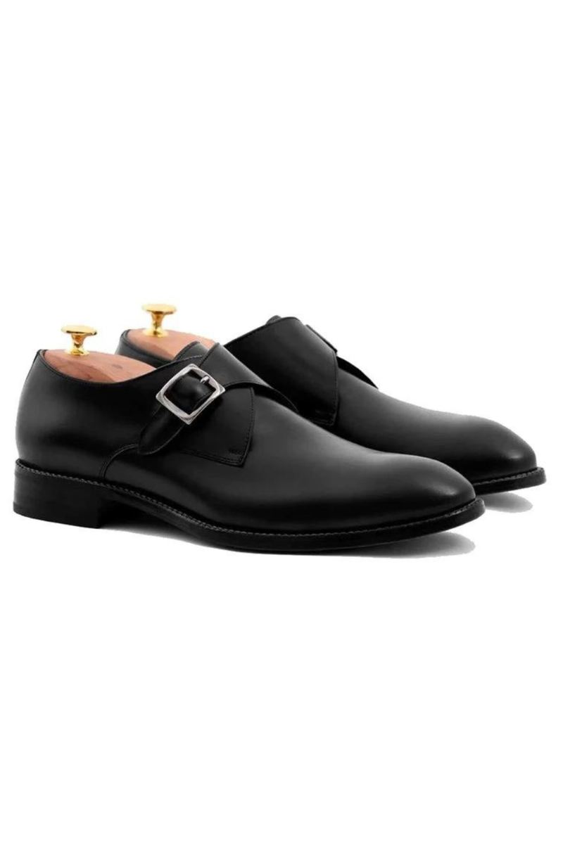 Black Monk Straps Menn Sko Designer Brudekjole Ekte Skinn Beste Håndlagde Business Sko For Man