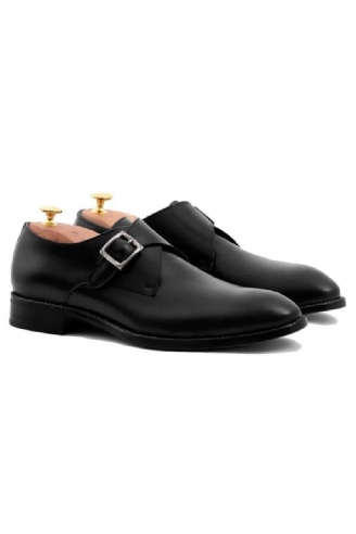 Black Monk Straps Menn Sko Designer Brudekjole Ekte Skinn Beste Håndlagde Business Sko For Man