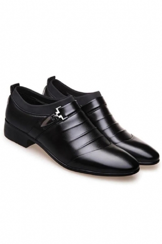 Britiske Menn Business Slip On Leather Shoes Myk Formell Dress Sko For Mannlige