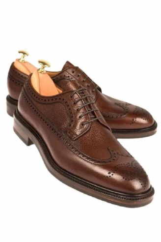 Derby Brogue Brudgom Designerkjole Beste Menn Sko Ekte Skinn Originale Håndlagde Forretningssko For