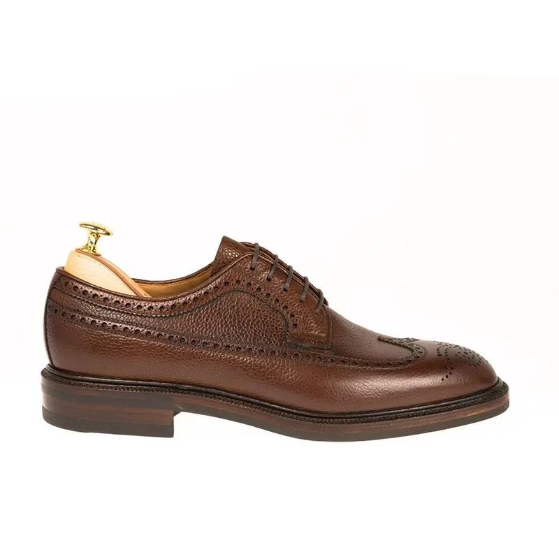 Derby Brogue Brudgom Designerkjole Beste Menn Sko Ekte Skinn Originale Håndlagde Forretningssko For - Brun