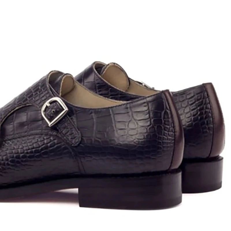 Dobbel Monk Strap Style Kjole Herre Sko Kontor Best Man Shoe Designer Håndlaget Ekte Skinn Sko Mann - Blå