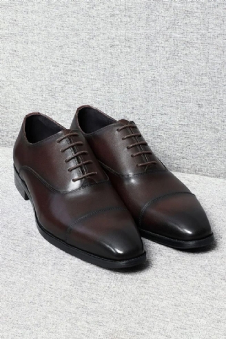 Italiensk Luksus Høykvalitets Elegant Mann Naturlig Business Formelle Solid Oxfords Sko