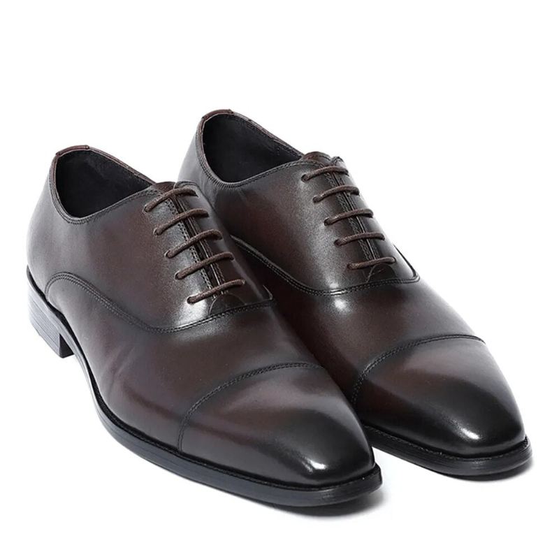 Italiensk Luksus Høykvalitets Elegant Mann Naturlig Business Formelle Solid Oxfords Sko - Svart