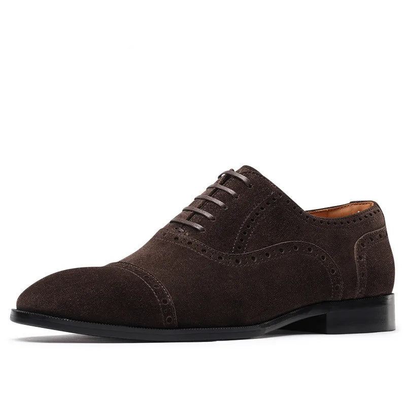 Menn Brogues Brune Utskårne Snøringer Casual Classic Dress Sko - Brun