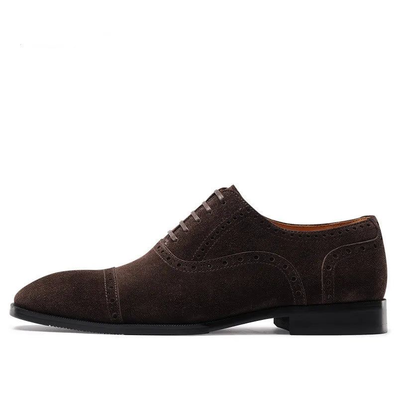 Menn Brogues Brune Utskårne Snøringer Casual Classic Dress Sko - Brun